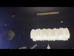 100V - 277V Modern Linear Crystal Chandelier White Selenite Crystal Chandelier