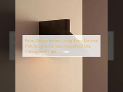 Retro Design Indoor Living Brass Material Picture Light Sconces Household Use Conical Wall Light