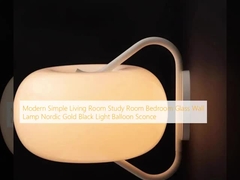 Modern Simple Living Room Study Room Bedroom Glass Wall Lamp Nordic Gold Black Light Balloon Sconce