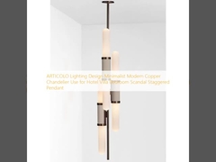 ARTICOLO Lighting Design Minimalist Modern Copper Chandelier Use for Hotel Villa Bedroom Scandal Staggered Pendant