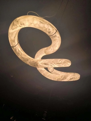 Natural Alabaster Chandelier 100W Dining Table Pendant Light 3000K 4000K 6000K
