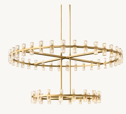 60 Inch 36 Inch Crystal Brass Chandelier 300W Crystal Chandelier For Living Room