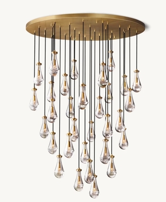 155W Raindrop Round Chandelier 60 Inch Rainfall Chandelier 100V - 277V