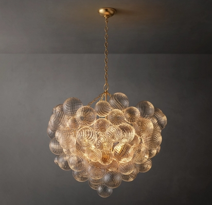 100V - 277V Bubble Light Chandelier 38" Bedroom Glass Chandelier