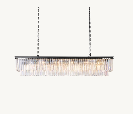 Black K9 Crystal Chandelier Modern Crystal Rectangular Chandelier 70"
