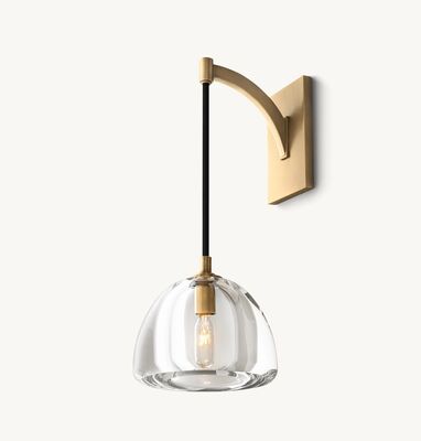 comprare K9 Crystal Wall Sconce Light Emisfero moderno Sconce 100V - 277V fabbricazione online