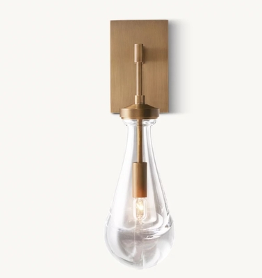 Brass Raindrop Wall Light IP65 Outdoor Glass Wall Lights Customized