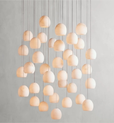 108W Alabaster Chandelier 12" - 120" Modern Stairwell Chandelier