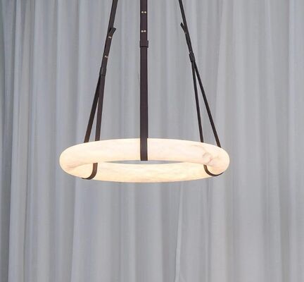 kaufen 100V - 277V Rundring-Kronleuchter 30W Alabaster-Kronleuchter Online-Herstellung