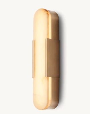 20''H Alabaster Wall Sconce Oval Melange Elongated Wall Sconce Luxury