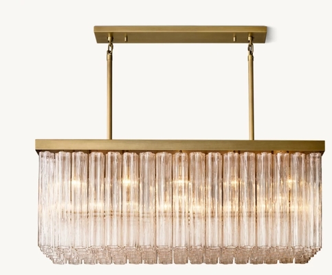 acheter Chandelier en verre rectangulaire de 54 pouces 100V - 277V Chandelier LED rectangulaire pour salle à manger online manufacture