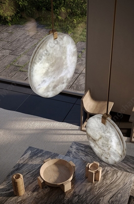 Indoor Alabaster Pendant Light Customized Kitchen Pendant Lamp 4W