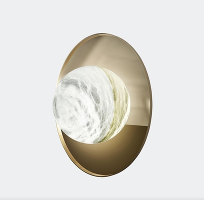 satın al Özel Alabaster Duvar Sconce 3000K 6000K 4000K Yuvarlak Disk Duvar Işığı online manufacture