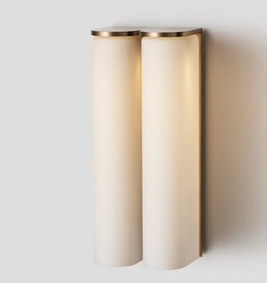 Dimmable Slim Wall Light Double Frosted Glass Wall Sconce Modern