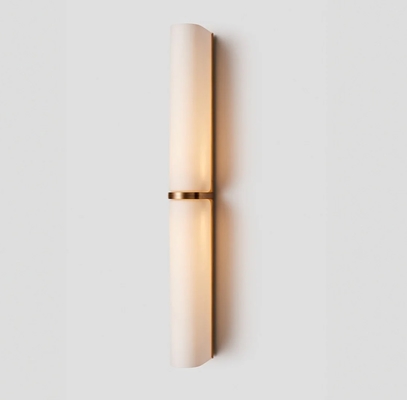 Modern Brass Wall Sconce Customized Frosted Glass Wall Lights Long Size