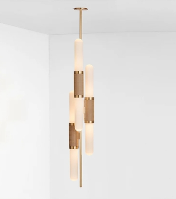 Staggered Crystal Pendant Light Customized Kitchen Island Pendant Light 195*1520mm