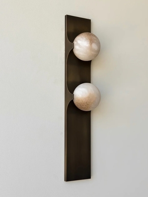 Allied Maker Bridge Sconce Modern Alabaster Long Wall Light 18''H
