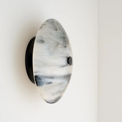 Buy Marble Wall Lamp Living Room Modern Lyra Sconce Luxury Round Marble Indoor Wall Lamp Stone Wall Light online manufacture