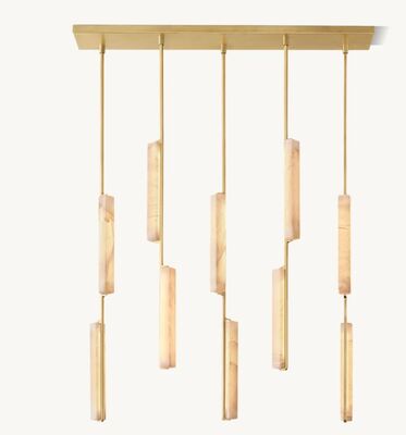 Beli Modern Audubon Alabaster Linear Chandelier 54 