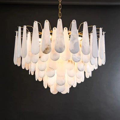 Buy Spanish Alabaster  Chandelier Lighting  For Living Room 80cm Diameter Custom Make Alabaster Chandelier online manufacture
