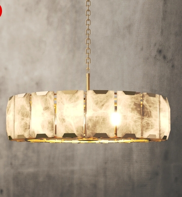 acheter 800 mm Lampe de lustre en alabaster ronde circulaire fabrication en ligne