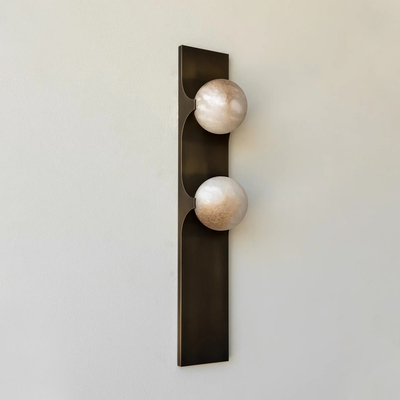 comprar Arandela de parede em latão LED 460mm A Sombra de alabastro Design moderno Fabricação em linha