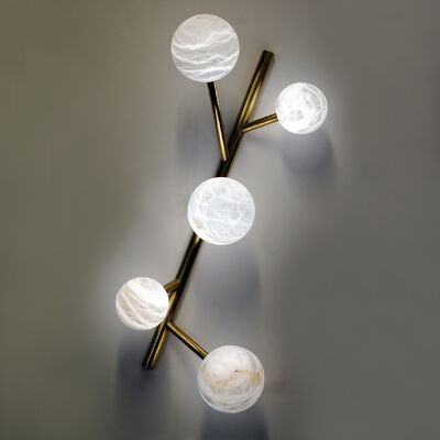 kopen Messing Wand Sconce LED Alabaster Schaduw 450mm x 1000mm 3 Jaar Garantie online vervaardiging