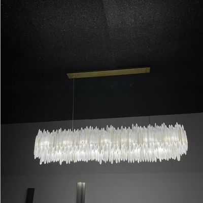 comprar Custom Made 72 Inch Selenite Chandelier with 10-Year Warranty for Dining Room Fabricación en línea