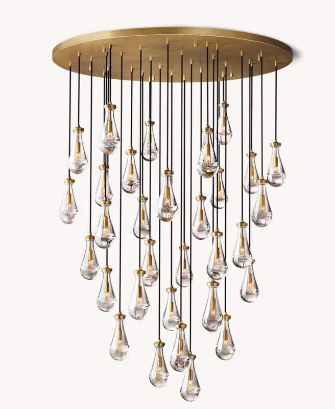 155W Raindrop Round Chandelier 60 Inch Rainfall Chandelier 100V - 277V