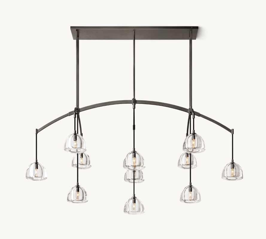 72" Crystal Brass Chandelier Customized Hemisphere Chandelier Dimmable
