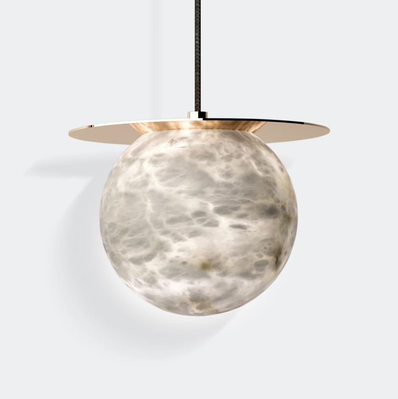 20x15cm Alabaster Pendant Light LED Round Ball Pendant Light 100V - 277V