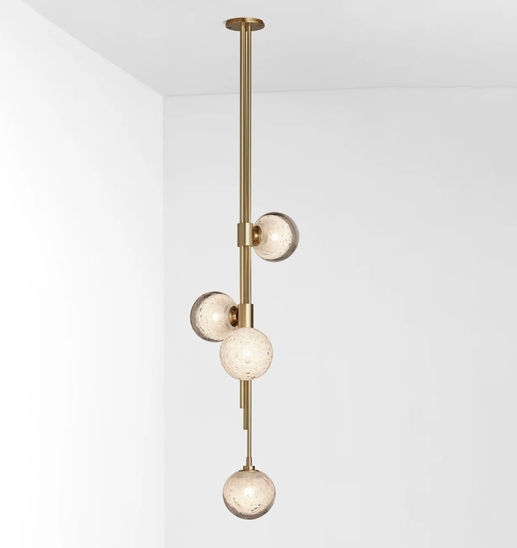 Customized Crystal Pendant Light 280*1340mm Pendant Light For Kitchen Island