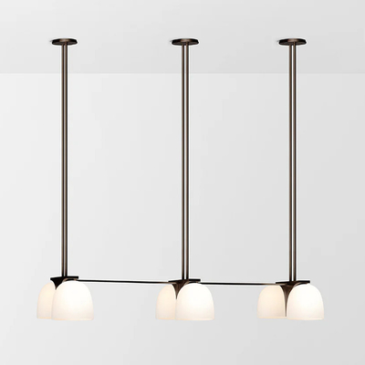 Tubi Triple Pendant Indoor Light Large Glass Nordic Creative Linear Design Home Steel Chandelier