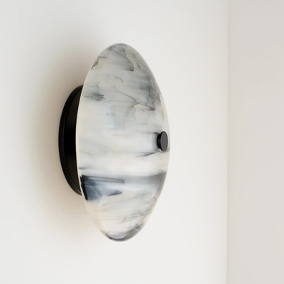 Marble Wall Lamp Living Room Modern Lyra Sconce Luxury Round Marble Indoor Wall Lamp Stone Wall Light