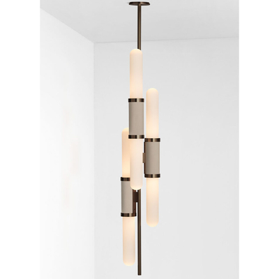 Minimalist Modern Copper Chandelier for Hotel Villa Bedroom Scandal Staggered Pendant