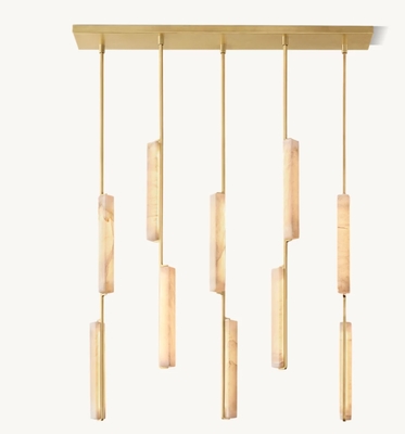 Modern Audubon Alabaster Linear Chandelier 54